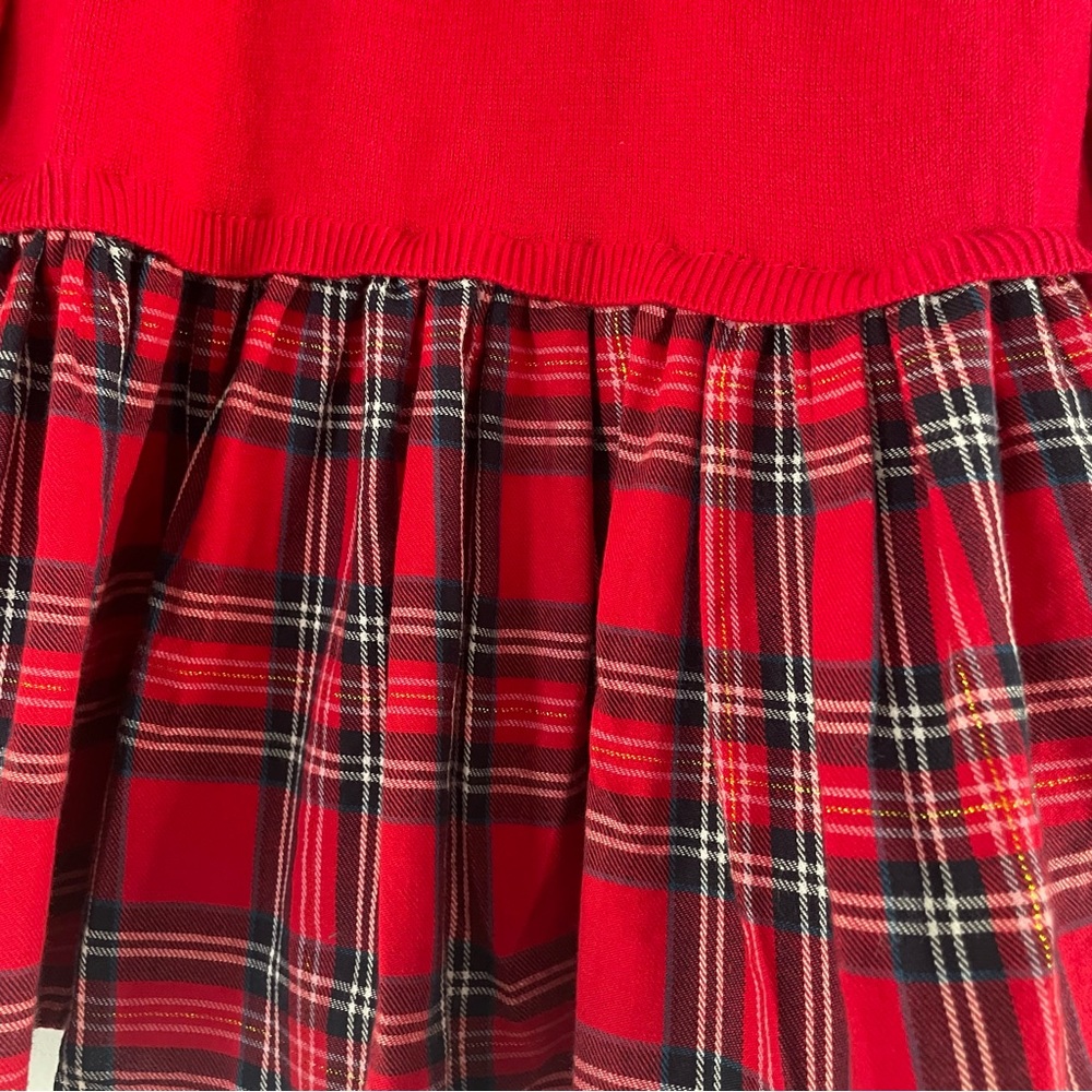 H&M Christmas red tartan plaid toddler girl's dress bundle size 3-4 - Picture 4 of 13